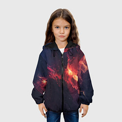 Куртка с капюшоном детская Красивая космическая туманность, цвет: 3D-черный — фото 2