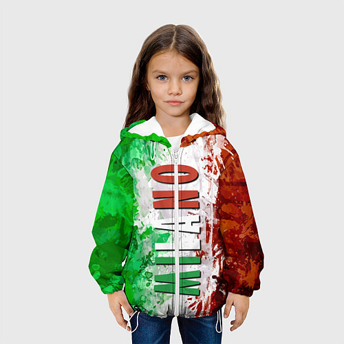 Детская куртка Флаг Италии - кляксы / 3D-Белый – фото 3