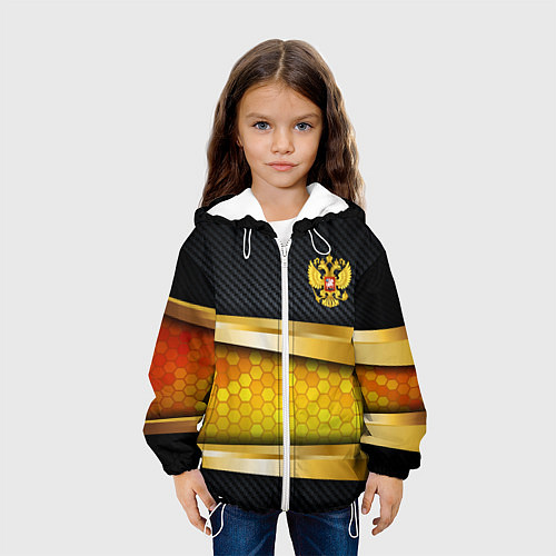 Детская куртка Black & gold - герб России / 3D-Белый – фото 3