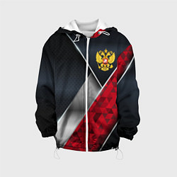 Куртка с капюшоном детская Red & black Russia, цвет: 3D-белый