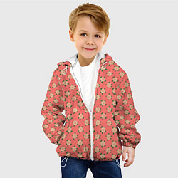 Куртка с капюшоном детская Минимализм - цветочки, цвет: 3D-белый — фото 2