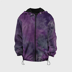 Куртка с капюшоном детская Фиолетовые туманности, цвет: 3D-черный