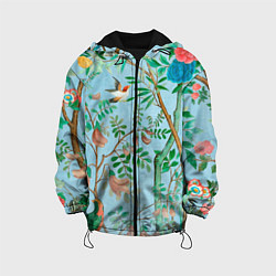 Куртка с капюшоном детская Райский сад в стиле gucci, цвет: 3D-черный