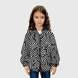 Куртка с капюшоном детская Гипнотические узоры, цвет: 3D-черный — фото 2