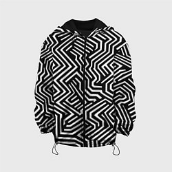 Куртка с капюшоном детская Гипнотические узоры, цвет: 3D-черный