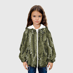Куртка с капюшоном детская Кора дуба - текстура, цвет: 3D-белый — фото 2