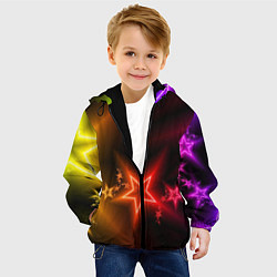 Куртка с капюшоном детская Звёзды с неоновым свечением, цвет: 3D-черный — фото 2