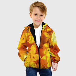 Куртка с капюшоном детская Осенние золотые листья, цвет: 3D-черный — фото 2