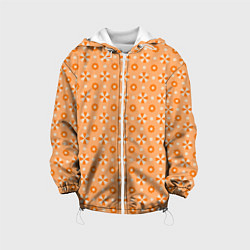 Куртка с капюшоном детская Абстракция - оранжевые зонтики, цвет: 3D-белый