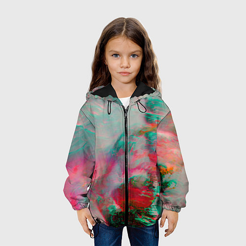Детская куртка Абстрактные переливающиеся краски / 3D-Черный – фото 3