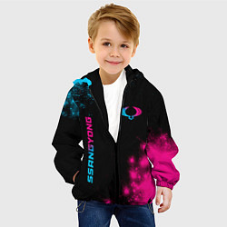 Куртка с капюшоном детская SsangYong - neon gradient: надпись, символ, цвет: 3D-черный — фото 2