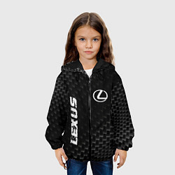 Куртка с капюшоном детская Lexus карбоновый фон, цвет: 3D-черный — фото 2