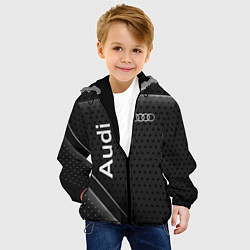 Куртка с капюшоном детская Audi карбон, цвет: 3D-черный — фото 2
