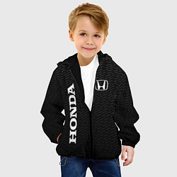 Куртка с капюшоном детская Honda карбон, цвет: 3D-черный — фото 2