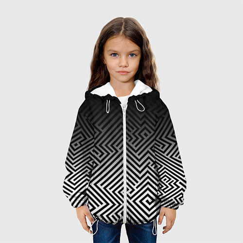 Детская куртка Геометрические узоры с градиентом / 3D-Белый – фото 3