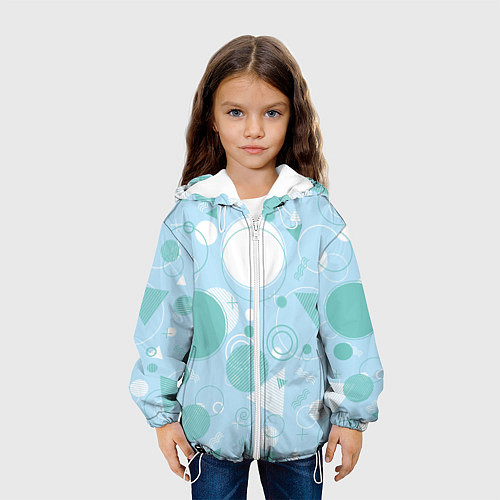 Детская куртка Голубой фон и узоры / 3D-Белый – фото 3