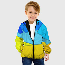 Куртка с капюшоном детская Простой геометрический фон, цвет: 3D-черный — фото 2