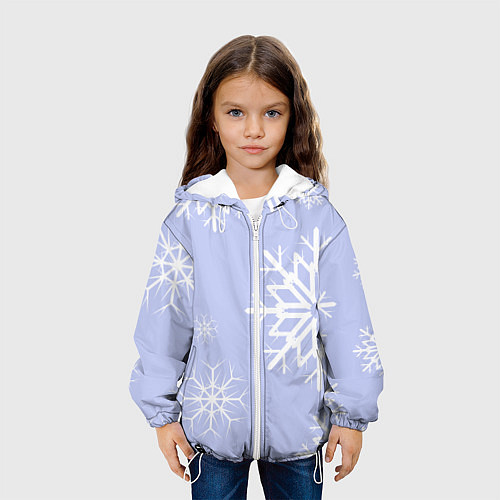 Детская куртка Снежинок узоры / 3D-Белый – фото 3