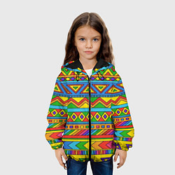 Куртка с капюшоном детская Красивый цветной орнамент, цвет: 3D-черный — фото 2