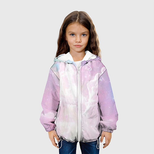 Детская куртка Розовые облака на голубом небе / 3D-Белый – фото 3
