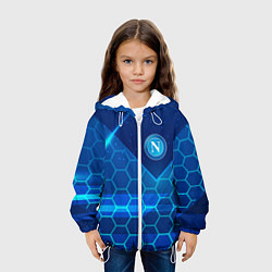 Куртка с капюшоном детская Napoli Соты абстракция, цвет: 3D-белый — фото 2