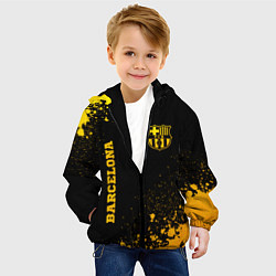 Куртка с капюшоном детская Barcelona - gold gradient: надпись, символ, цвет: 3D-черный — фото 2
