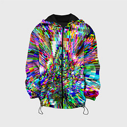Куртка с капюшоном детская Acid pixels, цвет: 3D-черный