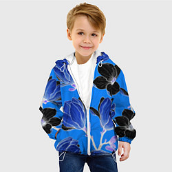 Куртка с капюшоном детская Растительная композиция - минимализм, цвет: 3D-белый — фото 2