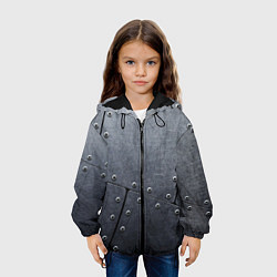 Куртка с капюшоном детская Стальные пластины, цвет: 3D-черный — фото 2