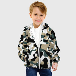 Куртка с капюшоном детская Камуфляж Snow - Trees - Shrubs, цвет: 3D-белый — фото 2
