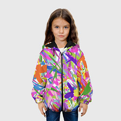 Куртка с капюшоном детская Сочные краски лета и бабочки, цвет: 3D-черный — фото 2