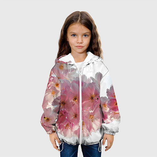 Детская куртка Нежно розовая сакура / 3D-Белый – фото 3
