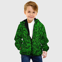 Куртка с капюшоном детская Трава, цвет: 3D-черный — фото 2