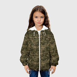 Куртка с капюшоном детская Камуфляж AOR-1 мелкий, цвет: 3D-белый — фото 2
