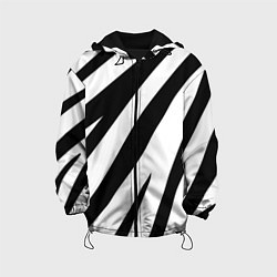 Куртка с капюшоном детская Камуфляж зебры, цвет: 3D-черный