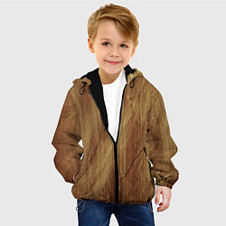 Куртка с капюшоном детская Деревянная текстура, цвет: 3D-черный — фото 2