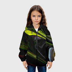 Куртка с капюшоном детская Зелёный песок в темноте, цвет: 3D-черный — фото 2