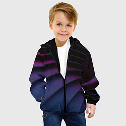Куртка с капюшоном детская Спиральные тёмные пластины, цвет: 3D-черный — фото 2