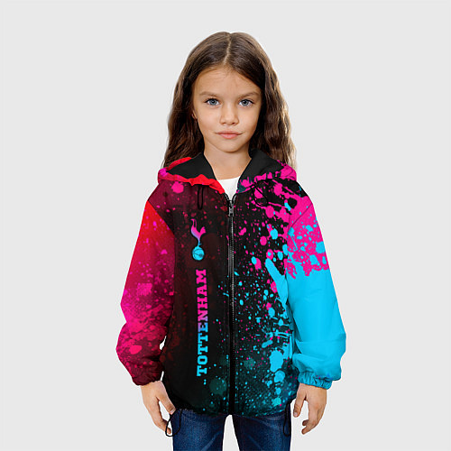 Детская куртка Tottenham - neon gradient: по-вертикали / 3D-Черный – фото 3