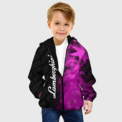 Куртка с капюшоном детская Lamborghini pro racing: по-вертикали, цвет: 3D-черный — фото 2