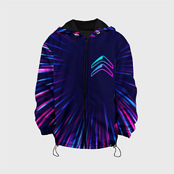 Куртка с капюшоном детская Citroen neon speed lines, цвет: 3D-черный