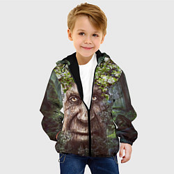 Куртка с капюшоном детская Мудрое Таинственное Дерево, цвет: 3D-черный — фото 2