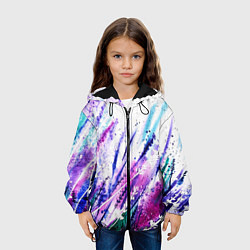Куртка с капюшоном детская Лавандовое поле, цвет: 3D-черный — фото 2