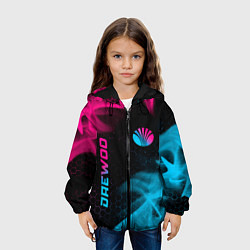 Куртка с капюшоном детская Daewoo - neon gradient: надпись, символ, цвет: 3D-черный — фото 2
