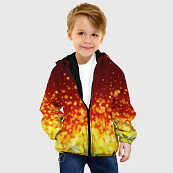 Куртка с капюшоном детская Огненные блёстки, цвет: 3D-черный — фото 2
