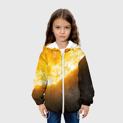 Детская куртка Солнце в космосе / 3D-Белый – фото 3