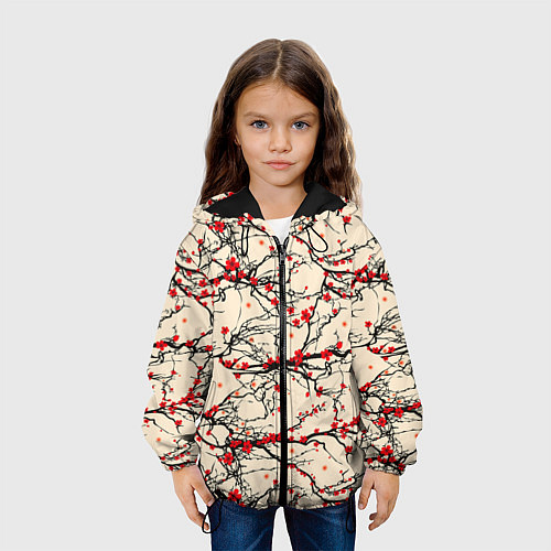Детская куртка Sakura flowers / 3D-Черный – фото 3