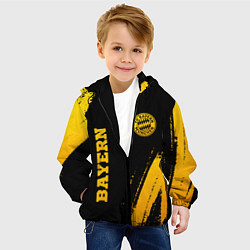 Куртка с капюшоном детская Bayern - gold gradient: надпись, символ, цвет: 3D-черный — фото 2
