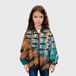 Куртка с капюшоном детская Абстрактное множество поверхностей разных цветов, цвет: 3D-черный — фото 2