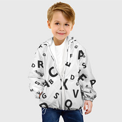 Куртка с капюшоном детская Английский алфавит, цвет: 3D-белый — фото 2